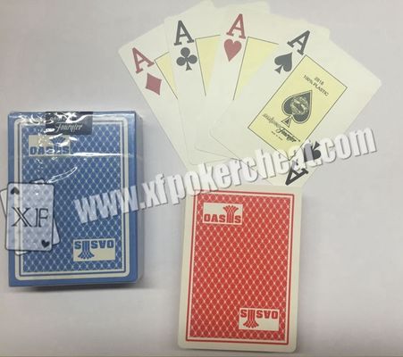 Gadget เกี่ยวกับการเดิมพัน Naipes Fournier Plastic 2818 สีแดง / สีน้ำเงิน Jumbo Face Playing Cards